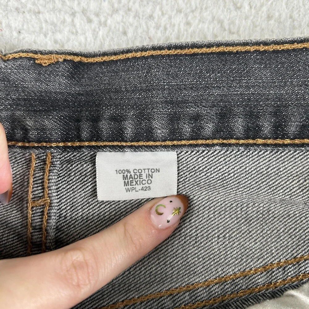 Levis 501XX Jeans Mens 31x30 Charcoal Gray Denim Straight Button Fly Irregular